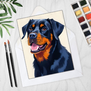 Tarjeta de pintura de perro mascota Rottweiler