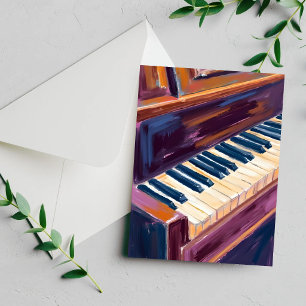 Tarjeta de pintura de pianista de teclas de piano