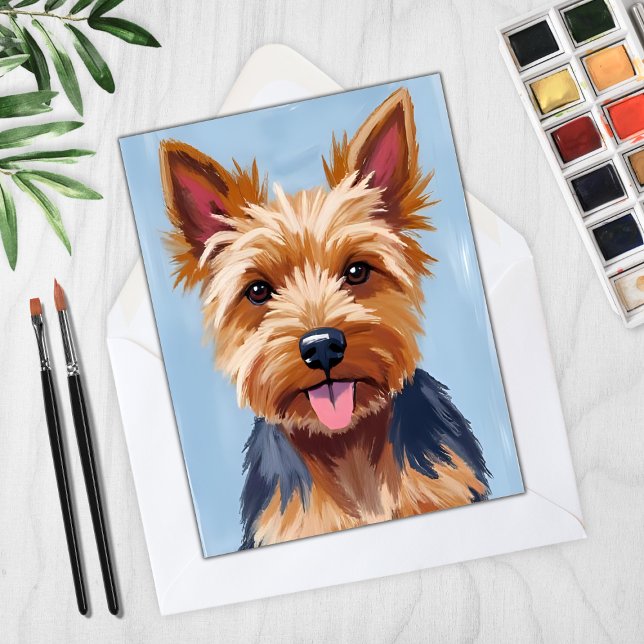 Tarjeta de pintura de retrato de perro de Yorkshir (Subido por el creador)