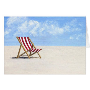 Tarjeta de pintura de silla de playa roja, sentirm