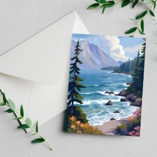 Tarjeta de pintura de viaje en acuarela de la mare
