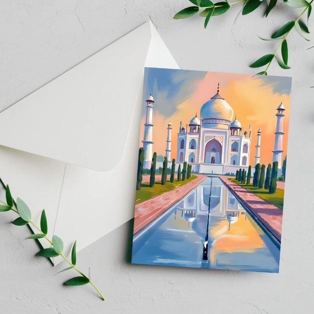 Tarjeta de pintura de viajes Taj Mahal India (Subido por el creador)