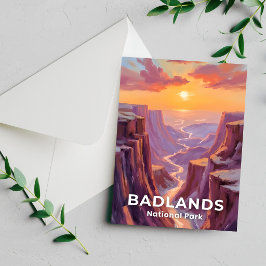 Tarjeta de pintura del Parque Nacional Badlands Da