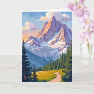 Tarjeta de pintura en acuarela de la cordillera