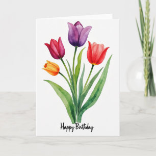 Tarjeta de pintura floral alegre