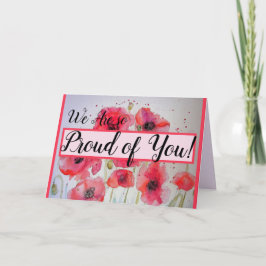 Tarjeta de pintura floral de amapola roja Te estam