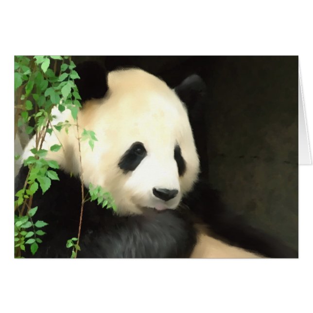 Tarjeta de pintura Panda (Anverso (Horizontal))
