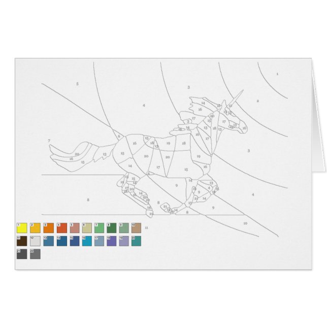 Tarjeta de pintura por números: caballo (Anverso (Horizontal))