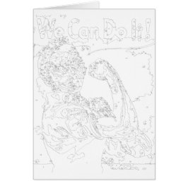 Tarjeta de pintura por números: Rosie the Riveter