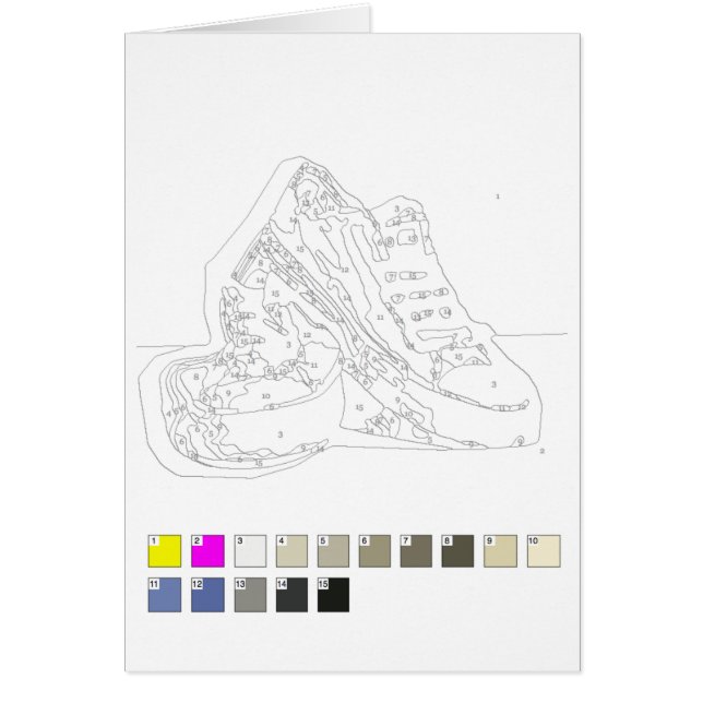 Tarjeta de pintura por números: zapatos (Frente)