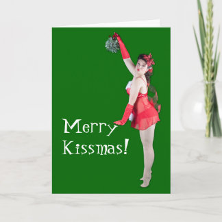 Tarjeta de Pinup de navidad de Feliz