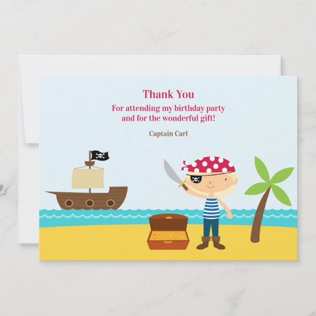 Tarjeta de Pirata de Agradecimiento (Anverso)