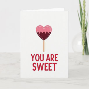 Tarjeta de Piruleta Cosida Dulce Eres