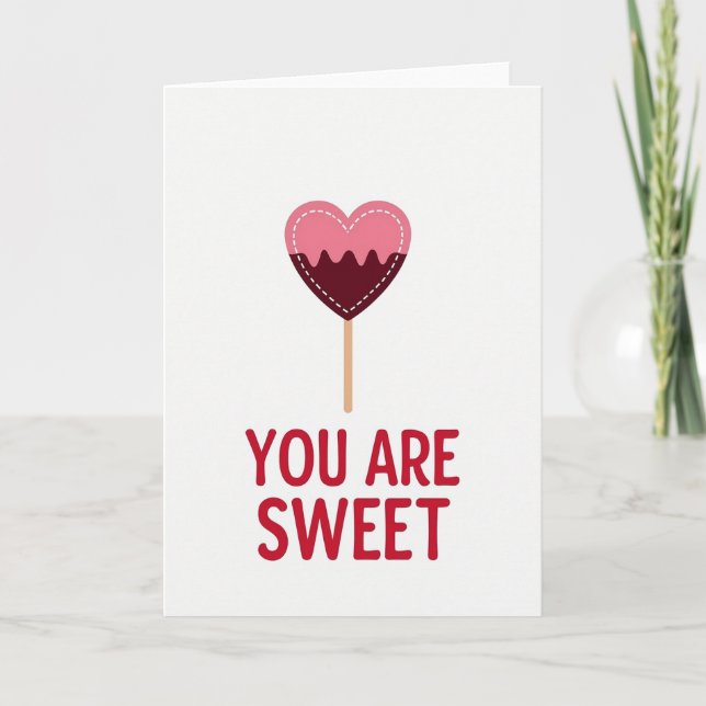 Tarjeta de Piruleta Cosida Dulce Eres (Anverso)