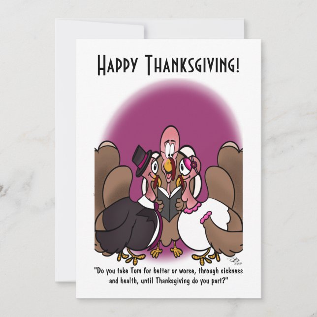 Tarjeta de piso de vacaciones de boda de pavo (Anverso)