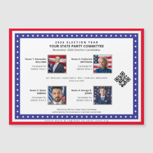Tarjeta de pizarra magnética política de candidato