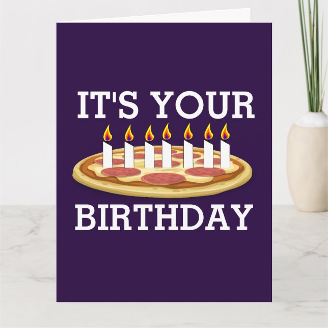 TARJETA DE PIZZA DE CUMPLEAÑOS CON VELAS (Anverso)