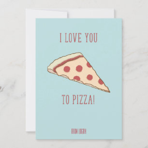 Tarjeta de pizza de San Valentín de clase