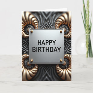 Tarjeta de placa de cumpleaños opulenta