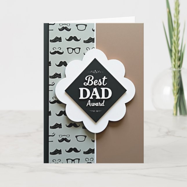 Tarjeta de Placa del Día del Padre más Fina (Anverso)
