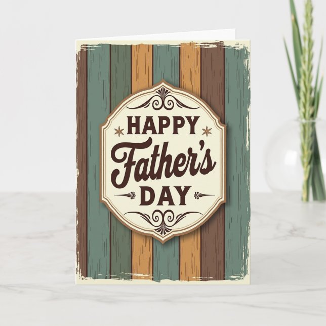 Tarjeta de placa del Día del Padre ornamentada (Anverso)