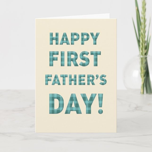 Tarjeta de Plaid para el Primer Día del Padre (Anverso)