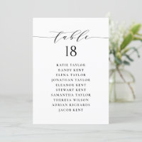 Tarjeta de plan de asiento para Boda de guión Mini