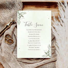 Tarjeta de Plan de Asientos de Boda con Verde de S