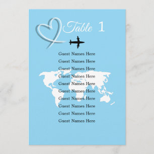 Tarjeta de plan de tabla de mapas del mundo de la