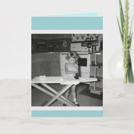 Tarjeta de planchado Chica Vintage de los años 50