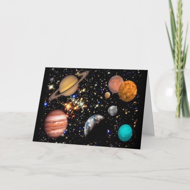 Tarjeta de planetas de sistema solar (Anverso)