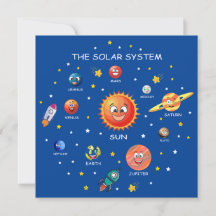 Tarjeta de planetas del sistema solar