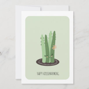 Tarjeta de planta de casa verde para estrenar hoga