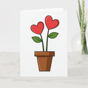 Tarjeta de Plantas Corazón Minimalista