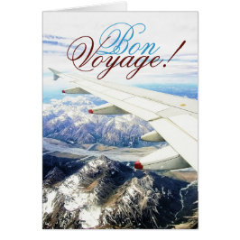 Tarjeta de plantilla Bon Voyage Travel Snow Plane