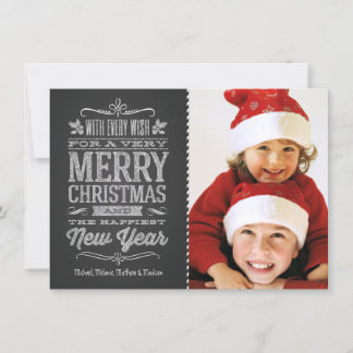 Tarjeta de plantilla de fotos de tablero de Navida