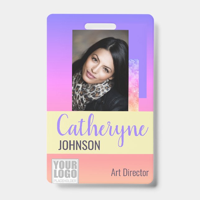 Tarjeta de plantilla de identificación de código d (Front)