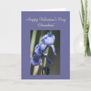 Tarjeta de plantilla de la abuela Iris púrpura