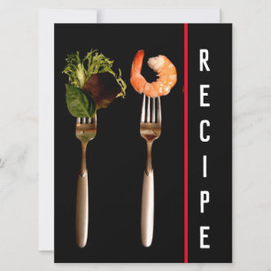 Tarjeta de plantilla de receta de comida moderna e
