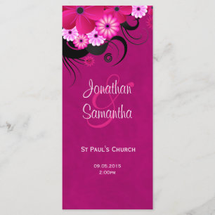 Tarjeta de plantilla del programa de boda floral d