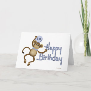 Tarjeta de plantilla Monkey Birday Age