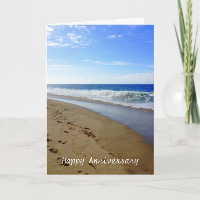 Tarjeta de playa de aniversario (Anverso)