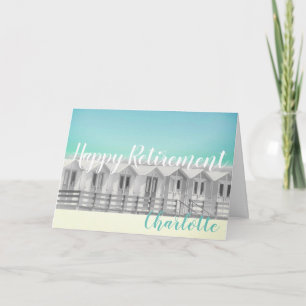 Tarjeta de playa de cabaña de retiro personalizada