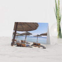 Tarjeta de playa exótica. En blanco para su propio