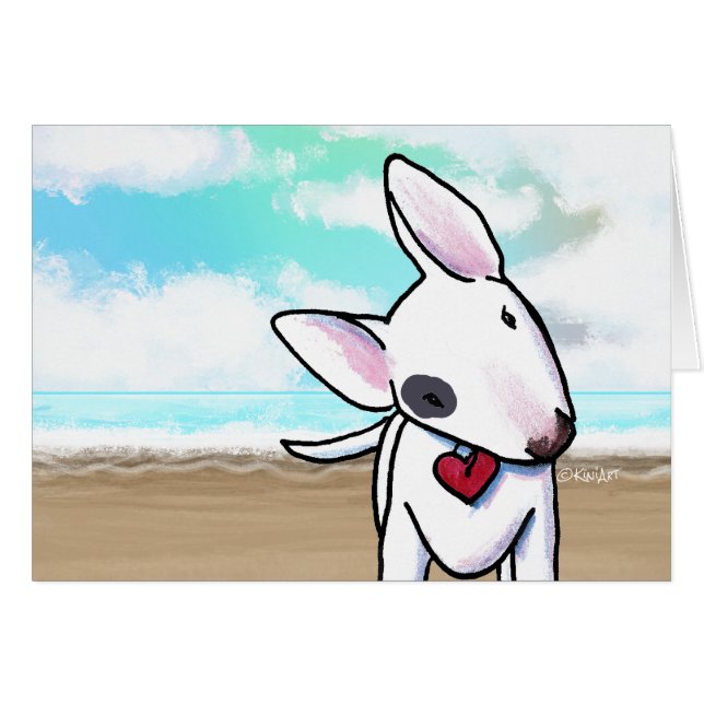 Tarjeta de playa Spoll Bull Terrier (Anverso (Horizontal))