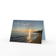 Tarjeta de playa Sunset con simpatía plegada