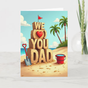 Tarjeta de Playa Te Amamos Papá