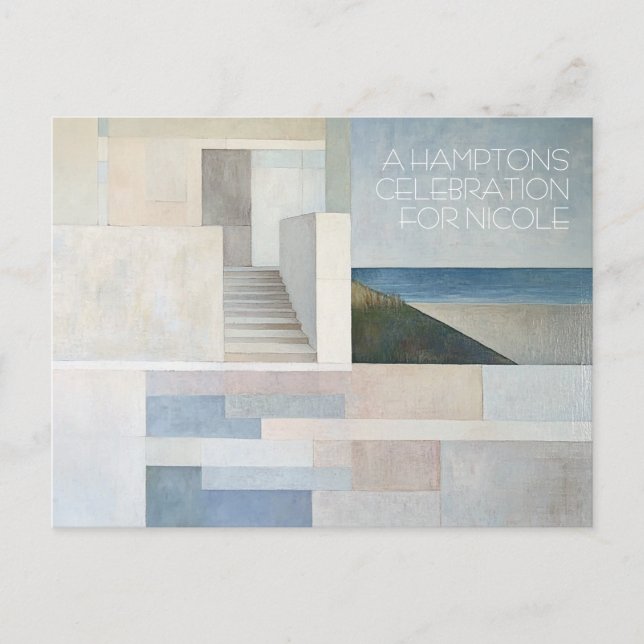 Tarjeta de playa totalmente Personalizable Hampton (Anverso)