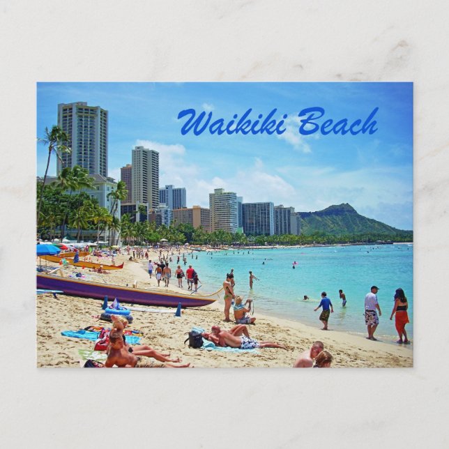 Tarjeta de playa Waikiki (Anverso)