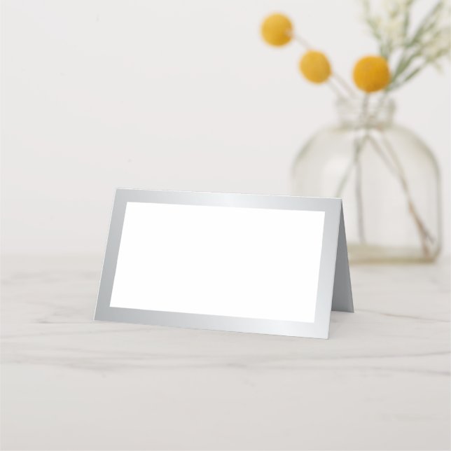Tarjeta de plaza Boda Blank Elegant Silver (Anverso)